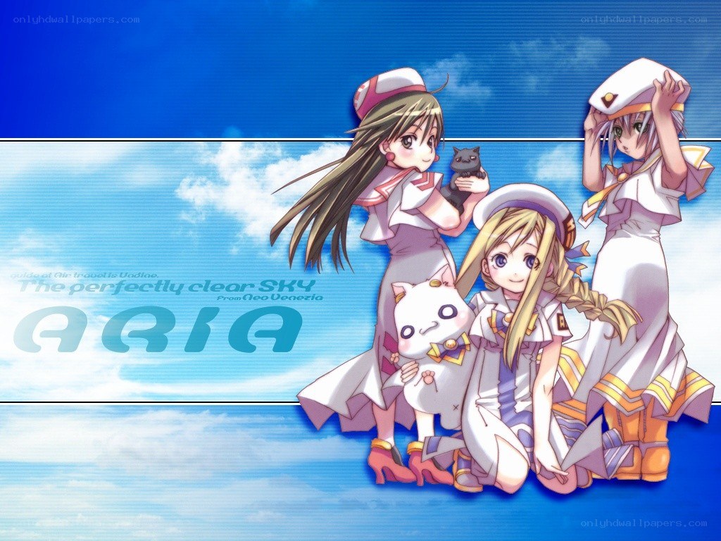 Aria anime characters in sky