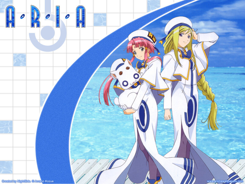 Aria anime characters on dock