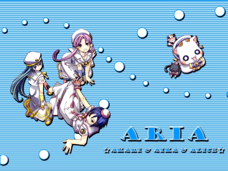 Aria anime characters underwater