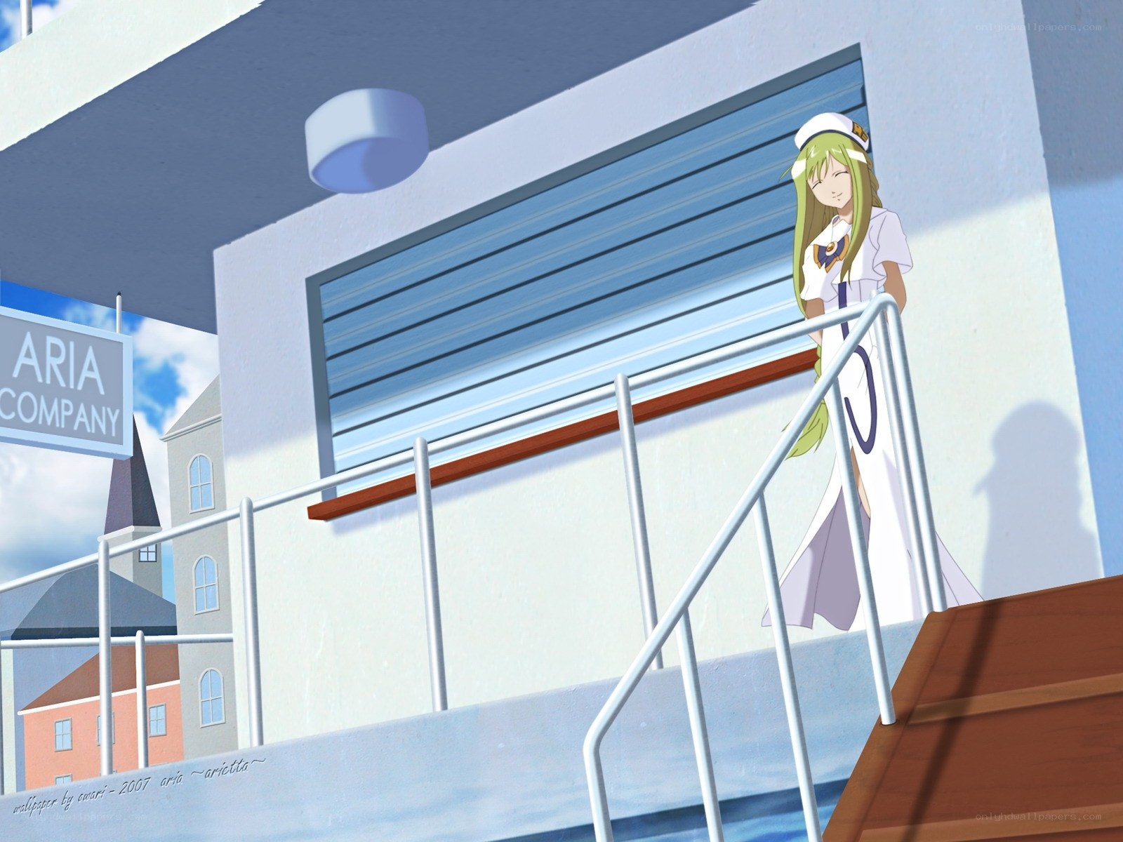 aria character on balcony