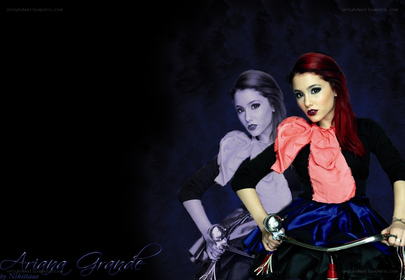 Ariana Grande on a bicycle