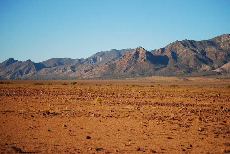 arid landscape with mountains