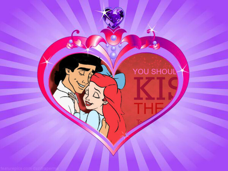 Ariel and Eric Embracing — Purple