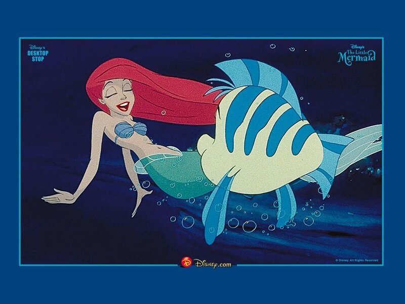 Ariel and Flounder Swimming