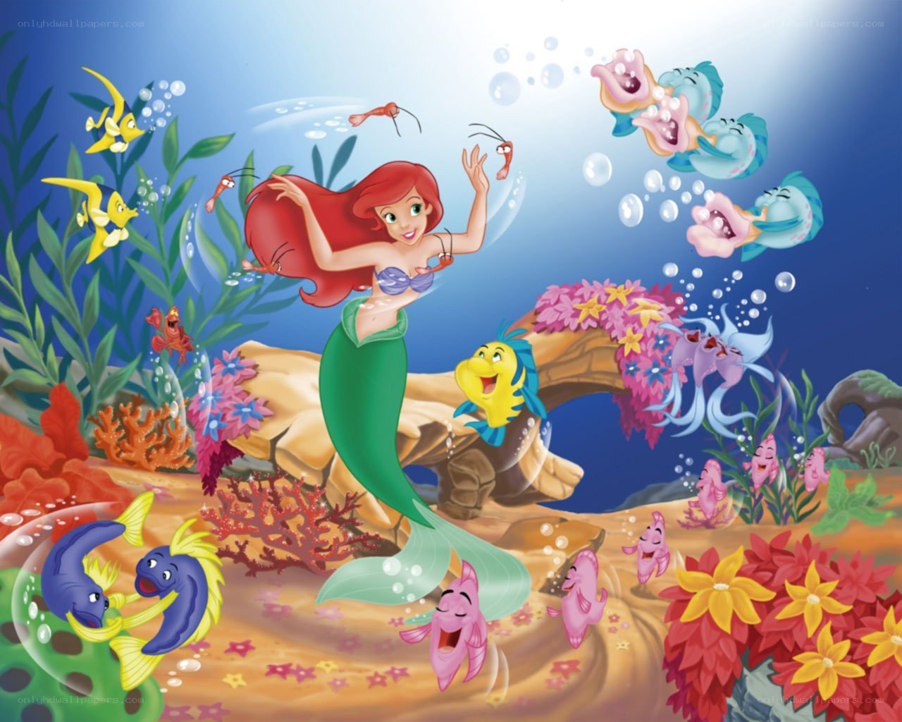 Ariel and friends underwater