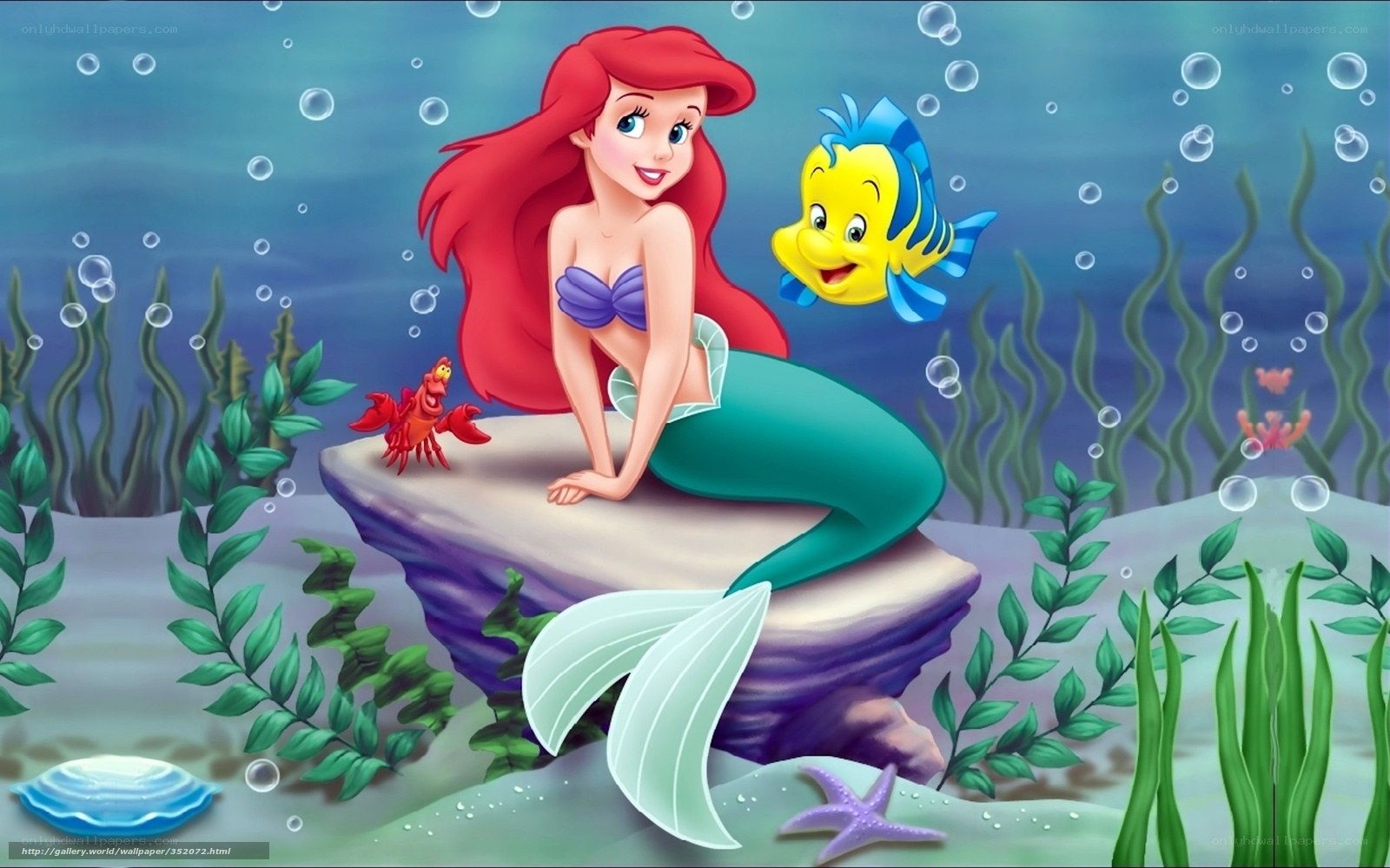 Ariel and her friends underwater