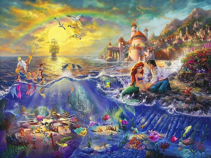 Ariel and Prince Eric — Blue, Dramatic, Sunset