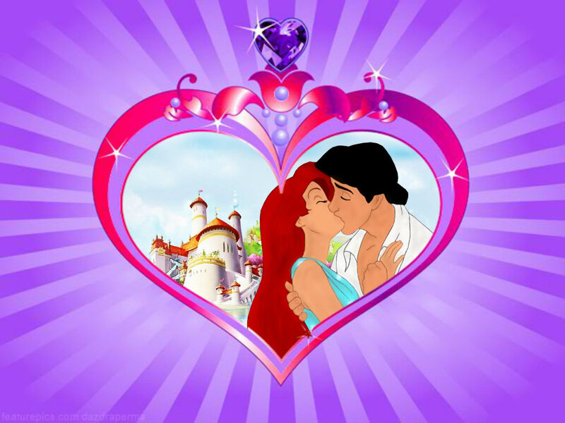 Ariel and Prince Eric Kissing