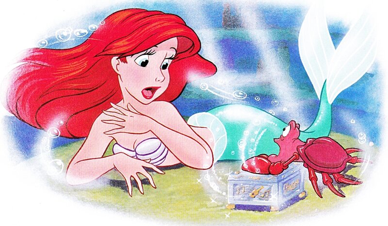 Ariel and Sebastian Underwater — Red