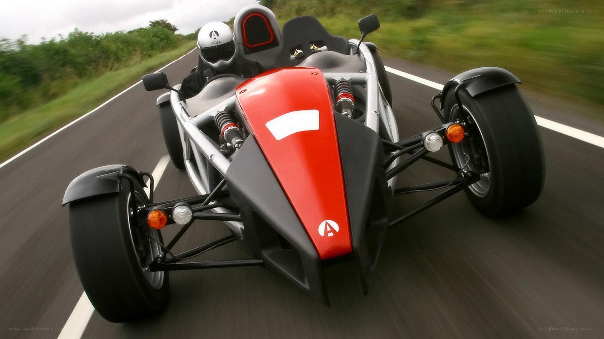 Ariel Atom racing on a road
