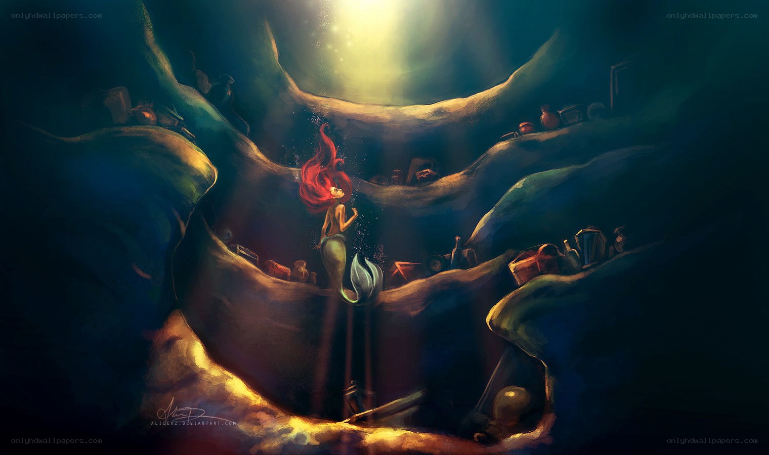 Ariel in the sunken ship