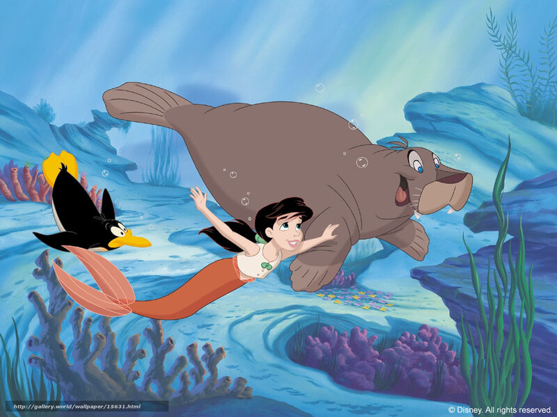 Ariel swimming with friends