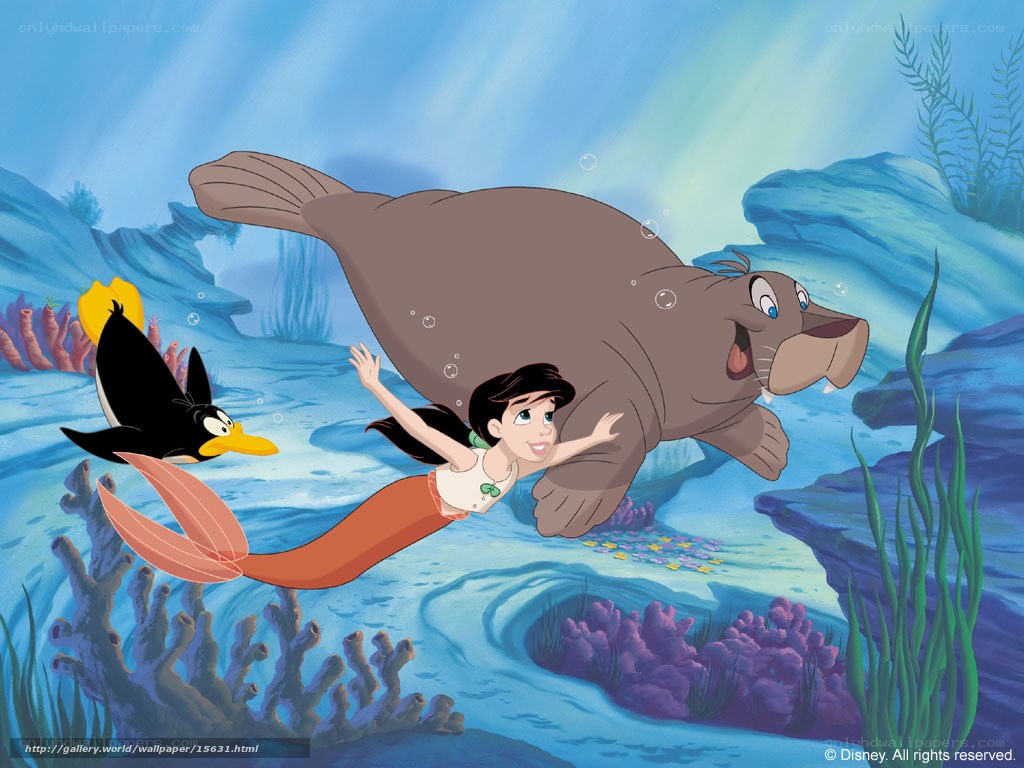 Ariel swimming with friends