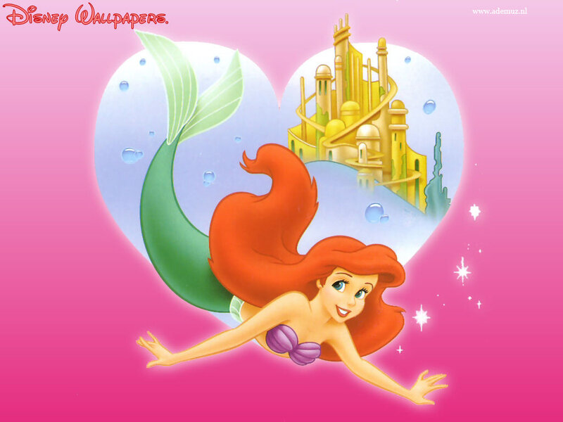 Ariel swimming with heart