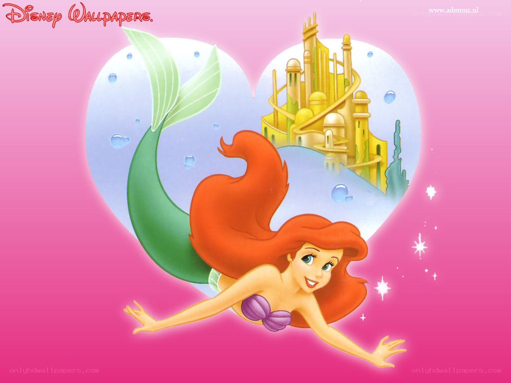 Ariel swimming with heart