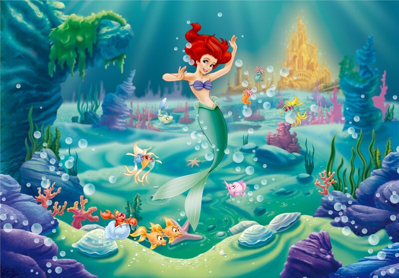 Ariel the Mermaid — Blue, Serene, Illustration
