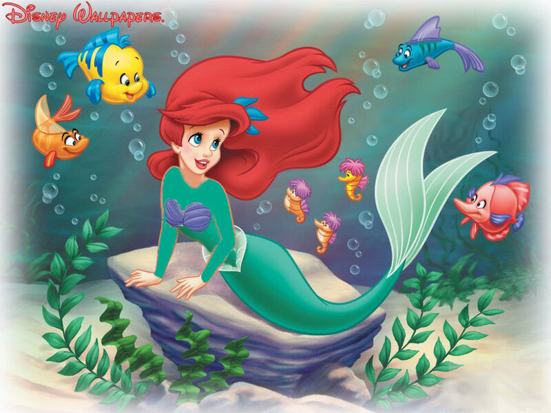 Ariel with her friends underwater