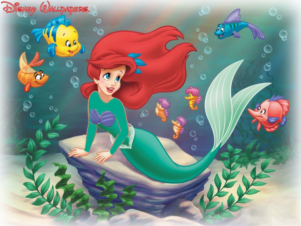 Ariel with her friends underwater