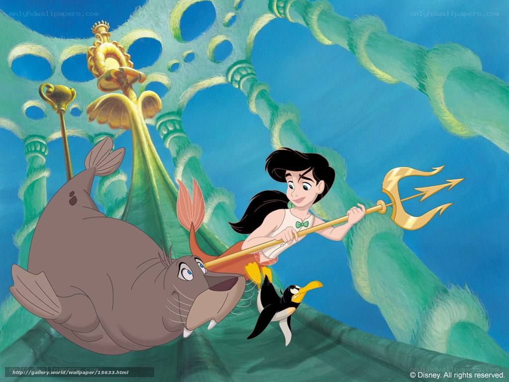 Ariel with trident and friends