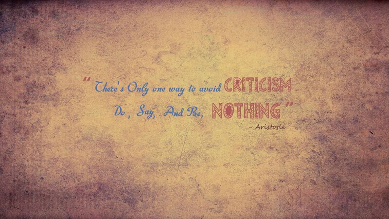 Aristotle quote on criticism