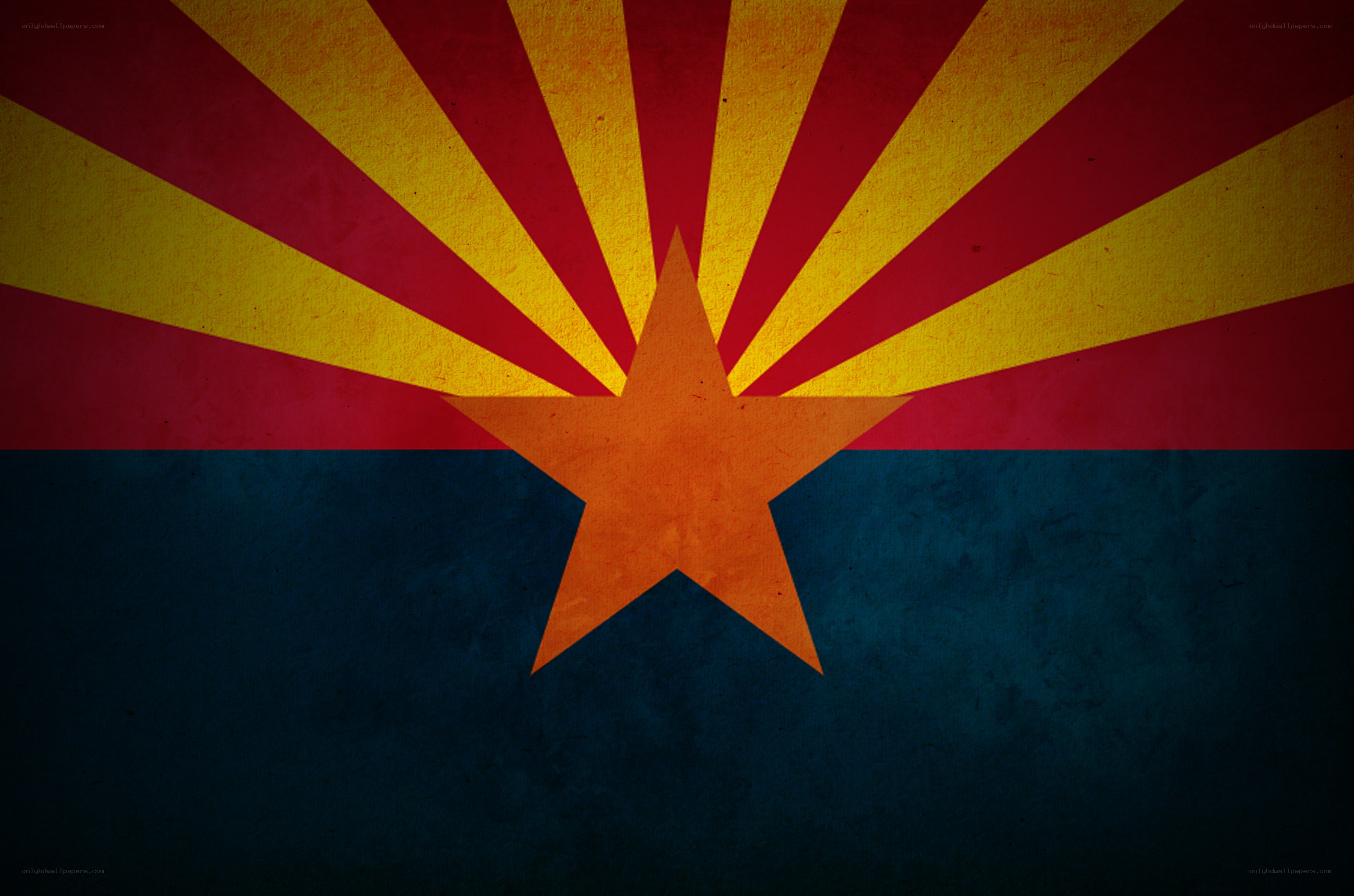 Arizona state flag with sun rays