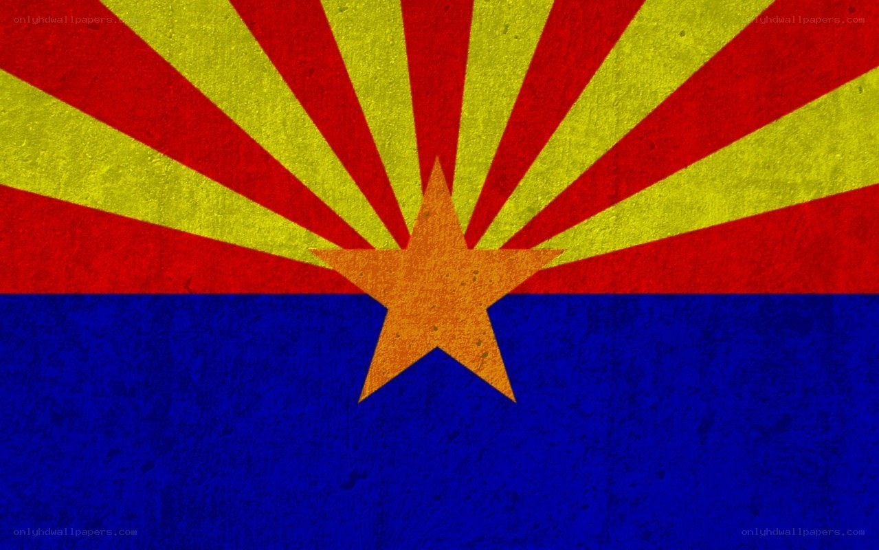 Arizona state flag with sun rays
