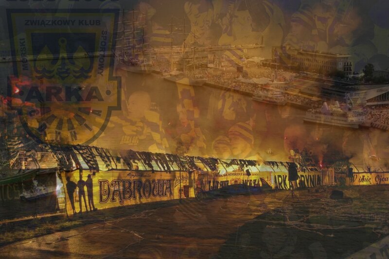Arka Gdynia fans at stadium