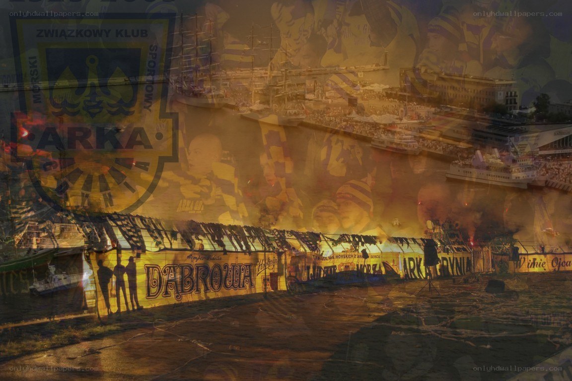 Arka Gdynia fans at stadium