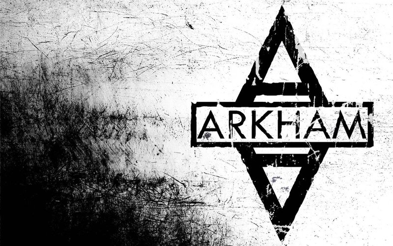 Arkham Logo on Textured Background — Black