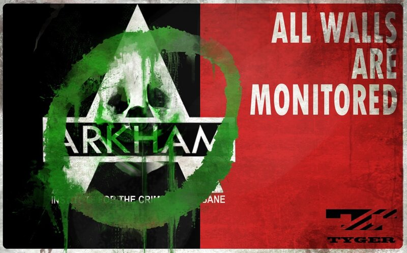Arkham Logo with Green Spray Paint