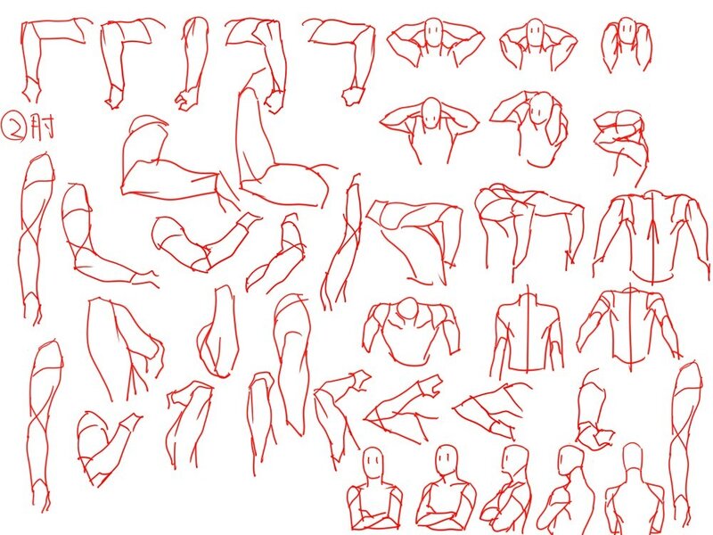 arm and body pose reference sheet