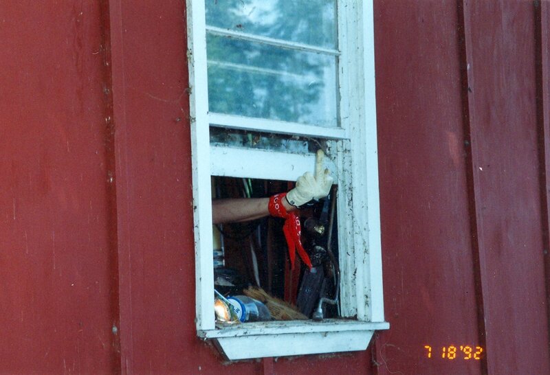 Arm with Glove at Window