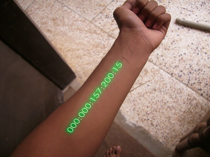 Arm with Projected Numbers
