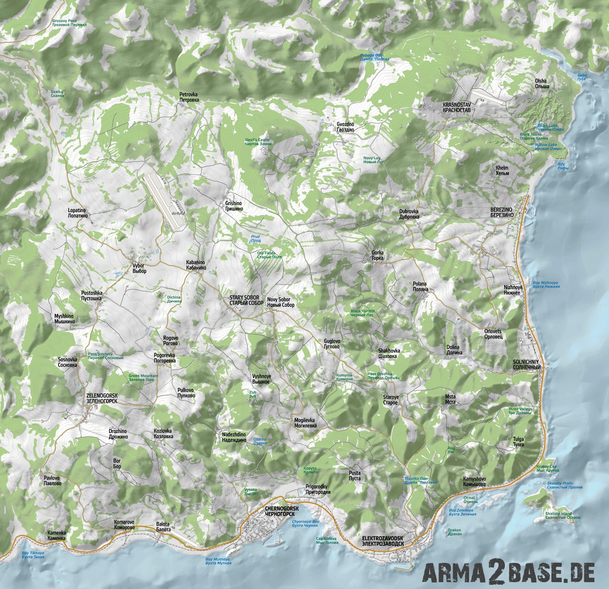 Arma 2 map of Chernarus