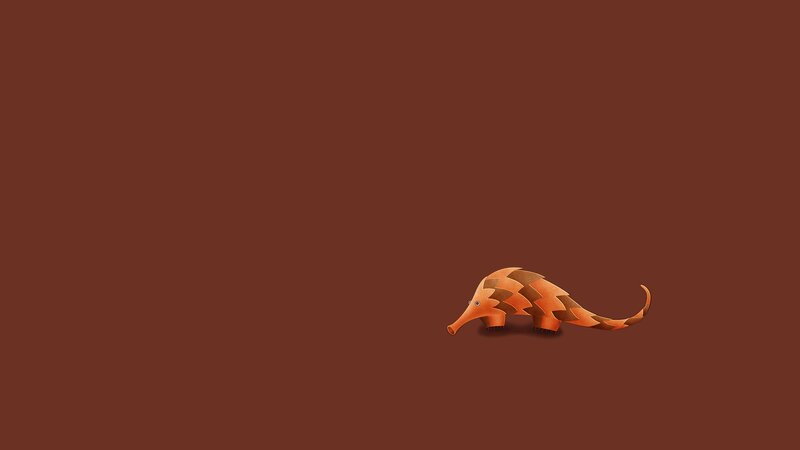 Armadillo on Brown Background
