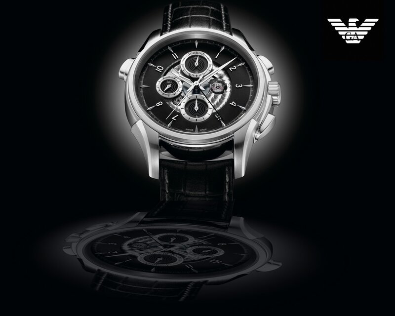Armani watch with leather strap
