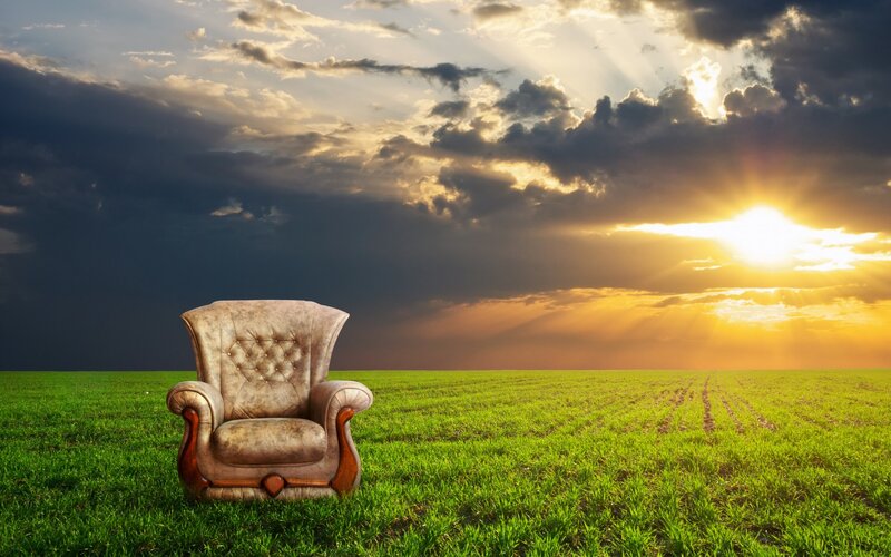 Armchair in Field — Green