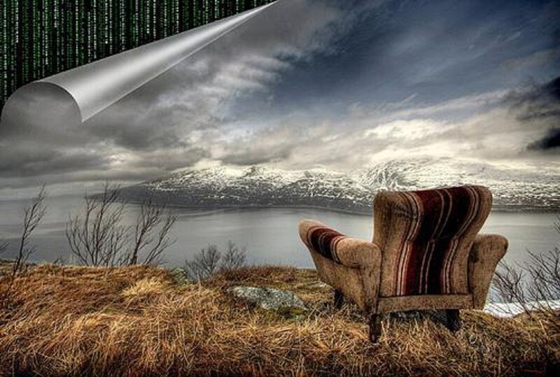 Armchair overlooking a fjord