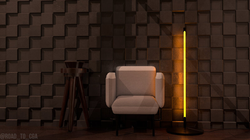 Armchair with Floor Lamp
