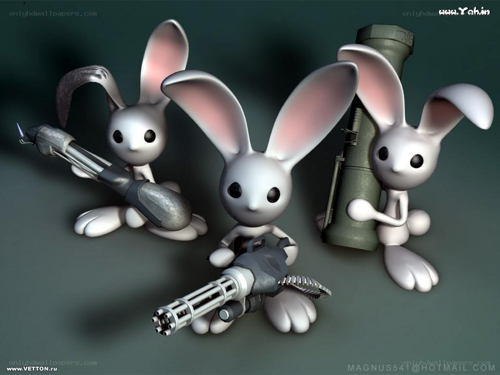 armed bunny characters