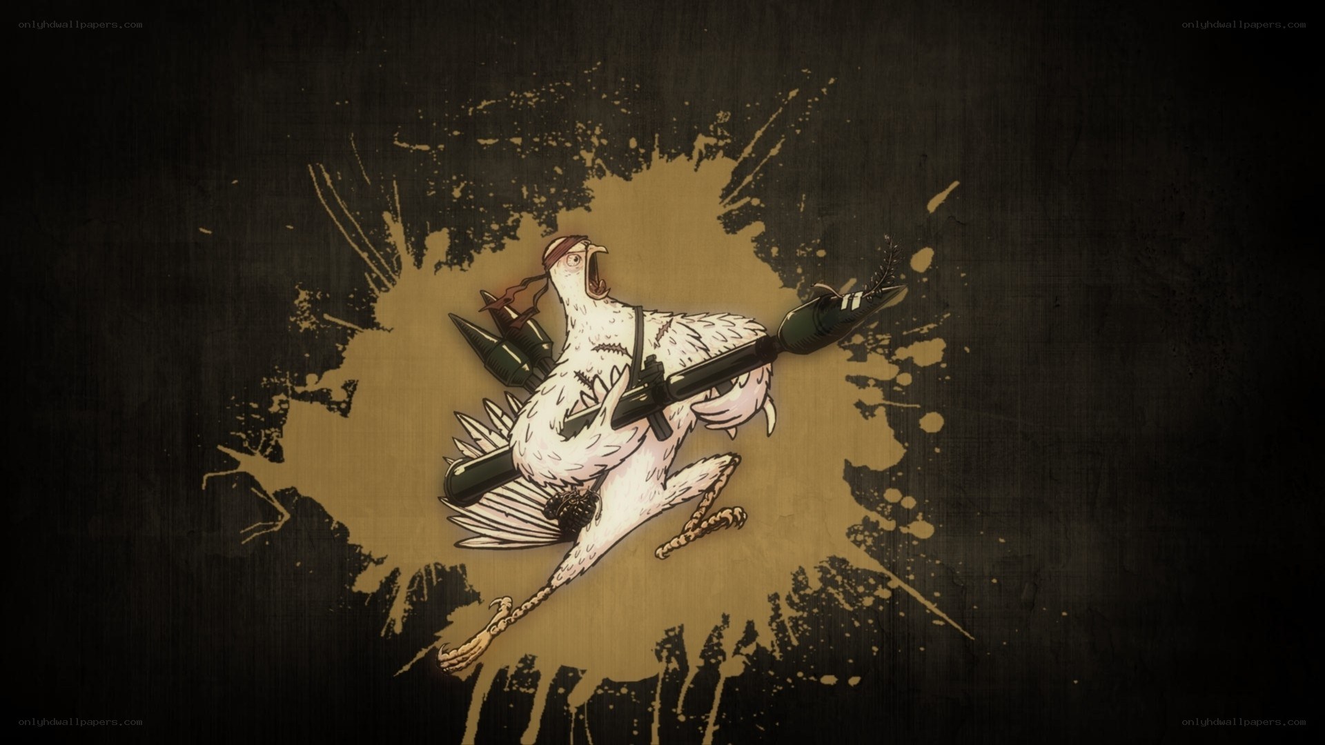 armed chicken in action