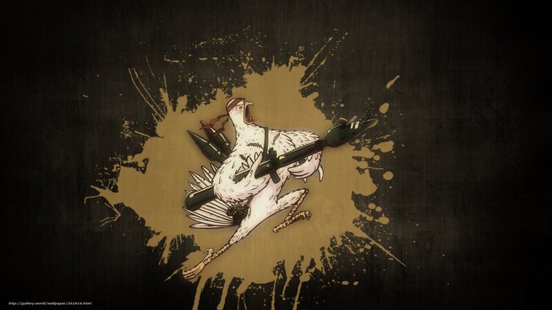 armed chicken in action