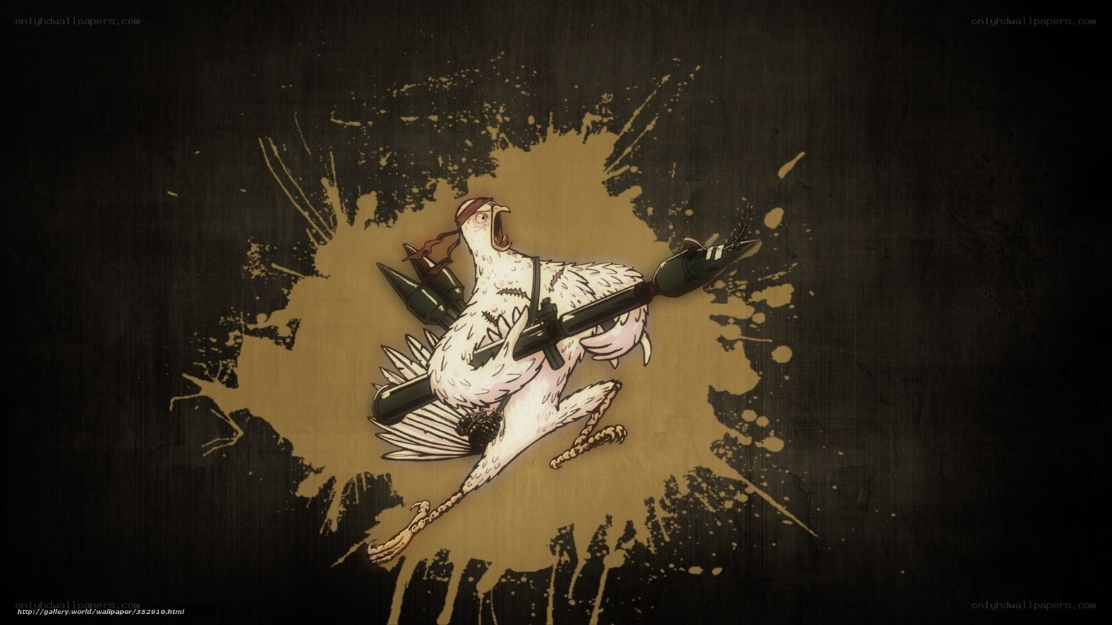 armed chicken in action