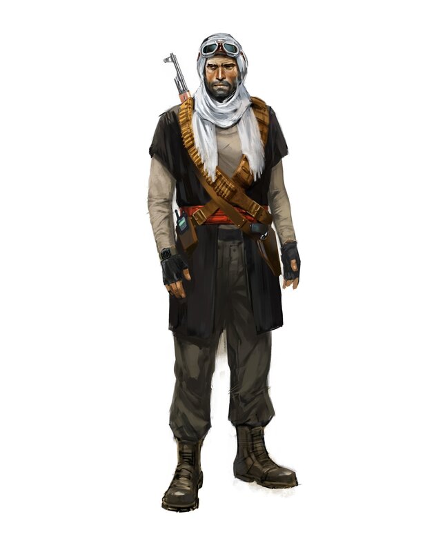 armed fighter concept art