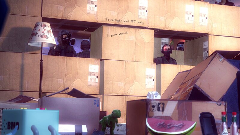 Armed Figures in Boxes