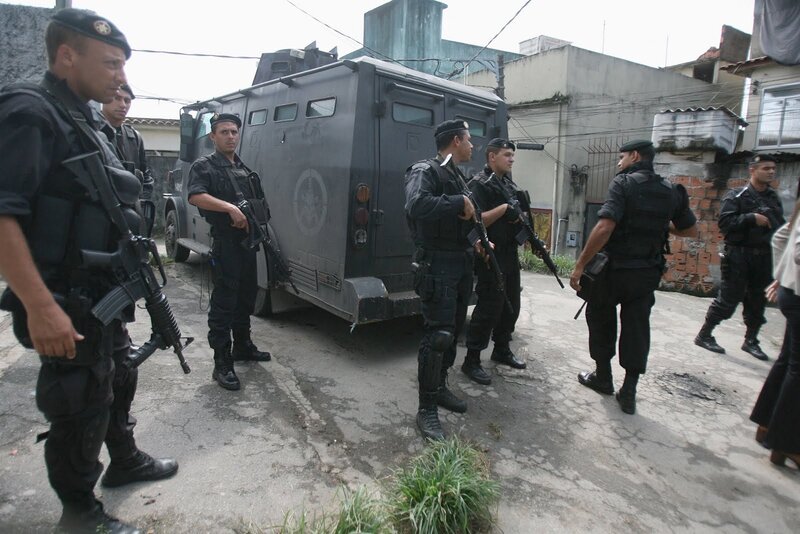 Armed Police Officers — Black, Tense, Afternoon
