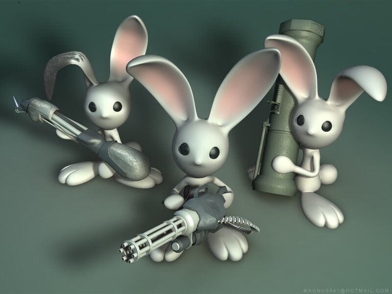 armed rabbit characters