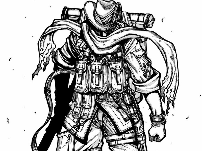 armed soldier with hat