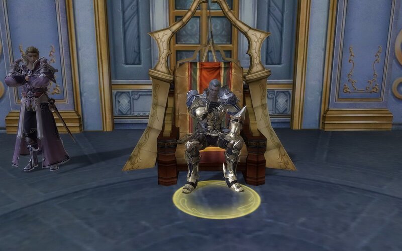 armor-clad warrior on throne
