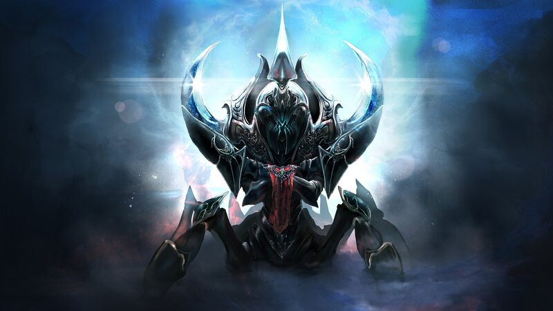 Armored Alien Creature — Blue, Dramatic